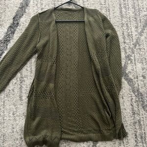 Green cardigan. size small.